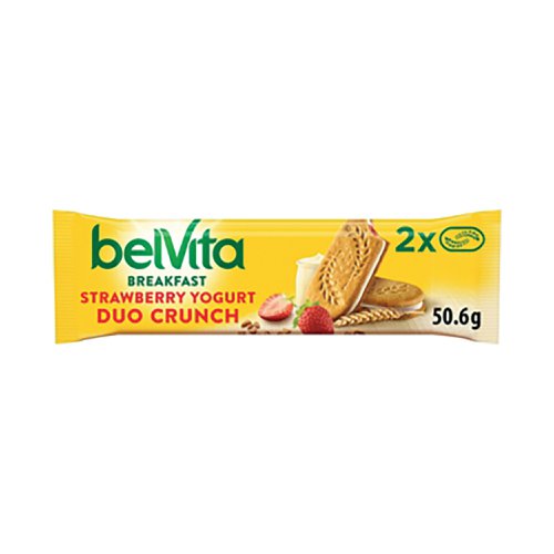 belVita Breakfast Strawberry and Yogurt Duo Crunch Bars 50.6g (Pack of 18) 683215