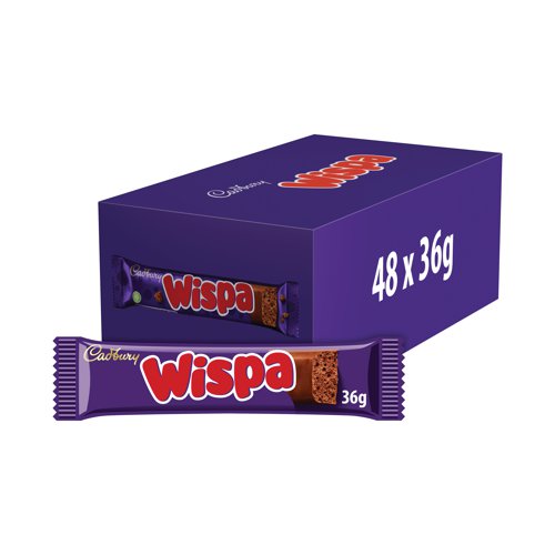 Cadbury Wispa Chocolate Bar 36g (Pack of 48) 4015891 Chocolate & Confectionery KS47012