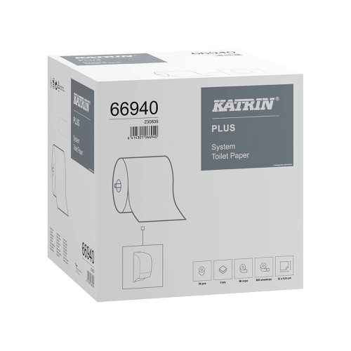 Katrin Plus System Toilet Paper 800 White (Pack of 36) 66940