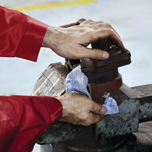 Katrin Classic Indl Hand Towel Roll Blue 500 Sheets Pack of 2 464224