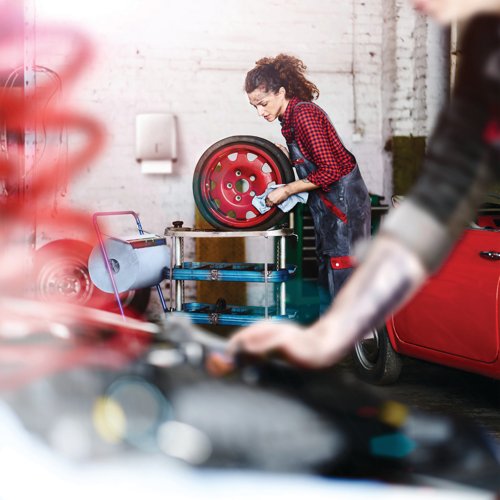 Katrin Classic Indl Hand Towel Roll Blue 500 Sheets Pack of 2 464224