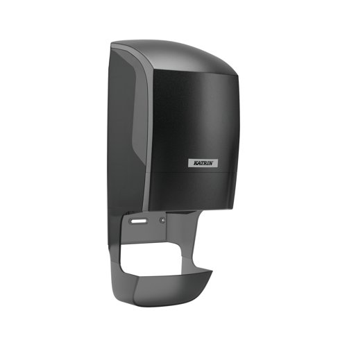 Katrin Plastic Dispenser w/Core Catcher For System Wc Roll Black 77472