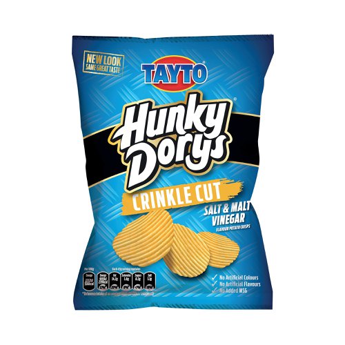 Hunky Dorys Salt and Vinegar Crinkle Cut Crisps 45g (Pack of 50) 799764