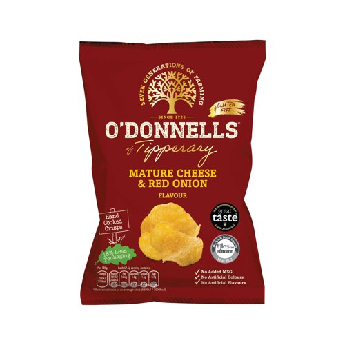 O'Donnells Mature Cheese and Red Onion Flavour Crisps (Pack of 32) 933506-C