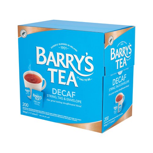 Barrys Decaf Tea Bags String Tag and Envelope (Pack of 200) 3017