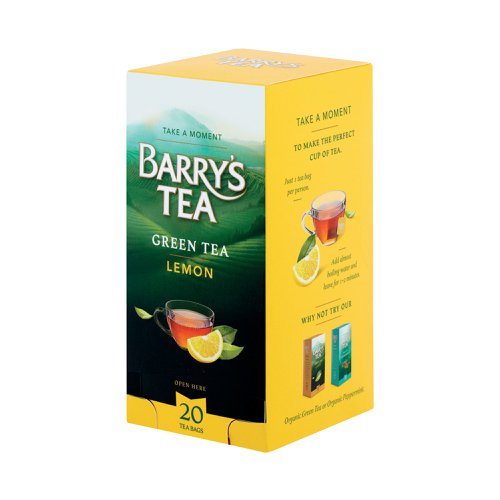 Barrys Organic Green Tea and Lemon String/Tag/Envelope (Pack of 20) 2803