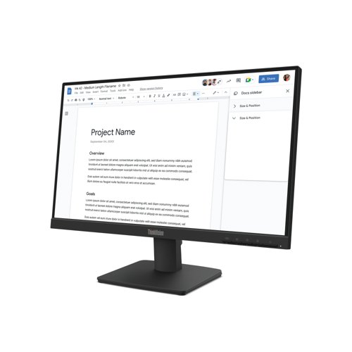 LEN43953 | Experience clear content with 99% sRGB color space coverage and 1300:1 contrast ratio with this Lenovo monitor. Enjoy a smooth working experience with the 100Hz high refresh rate, which can be manually adjusted to 48 Hz to further match your workflow. Get work done without suffering from any eye fatigue, leveraging the monitor’s low blue light hardware and flicker-free technology, which guarantees reduced blue light emissions without color distortion.