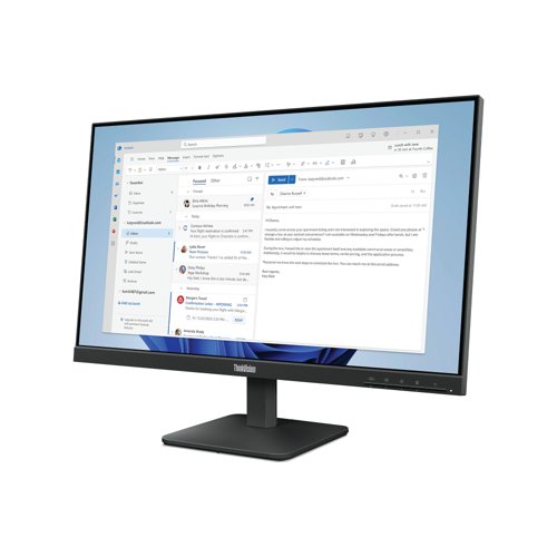 LEN62901 | Experience clear content with 99% sRGB color space coverage and 1300:1 contrast ratio with this Lenovo monitor. Enjoy a smooth working experience with the 100Hz high refresh rate, which can be manually adjusted to 48 Hz to further match your workflow. Get work done without suffering from any eye fatigue, leveraging the monitor’s low blue light hardware and flicker-free technology, which guarantees reduced blue light emissions without color distortion.