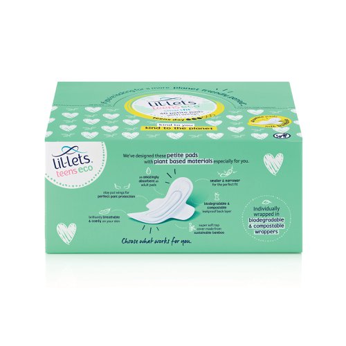 Lil-Lets Teens Eco Sanitary Pads Wrapped with Wings (Pack of 40) 94TECODY40