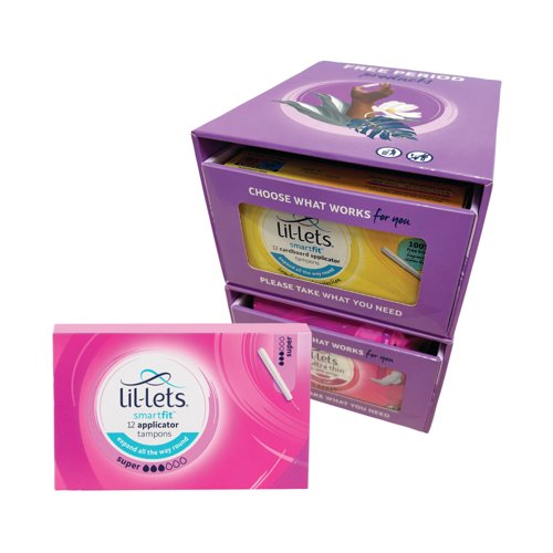 Lil-Lets Cardboard Applicator Tampons Super x12 (Pack of 24) + FOC Dispenser