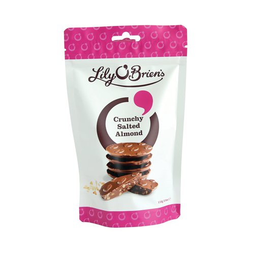 Lily O'Brien's Crunchy Salted Almond Share Bag 110g 5105138