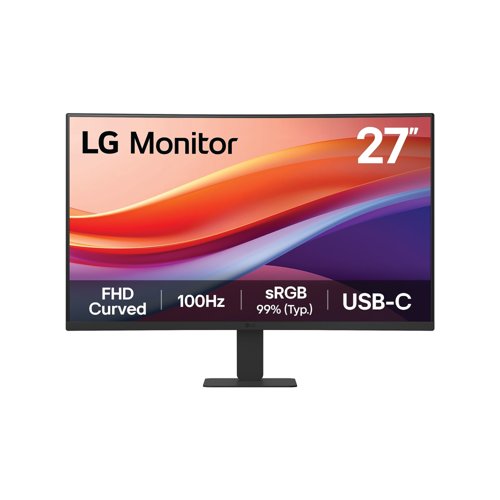 LG 27in Monitor VA FHD 100Hz Curved With HDMI + USB-C 27U421A-B.AEKQ