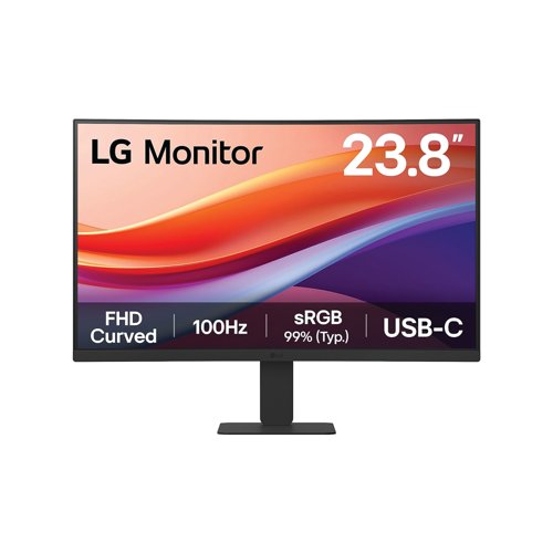 LG 24in Monitor VA FHD 100Hz Curved With HDMI + USB-C 24U421A-B.AEKQ