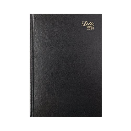 Letts A4 Business Diary Day Per Page Black 2025 LT11ZBK25