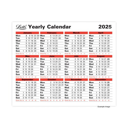 Letts Yearly Calendar 2025 LTYC25