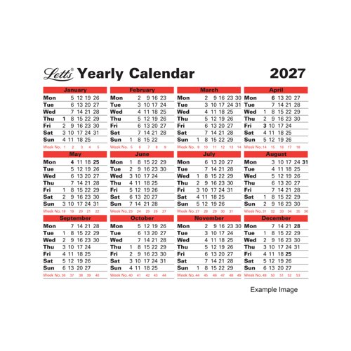Letts Yearly Calendar 2027