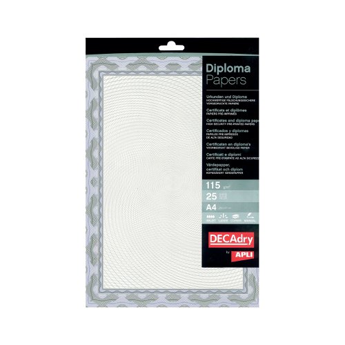 Decadry Border Certificate A4 Paper 115gsm Blue (Pack of 25) OSD4040