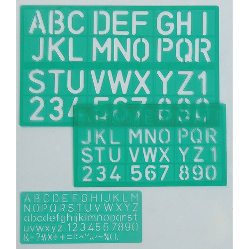 Linex Lettering Stencil Set 10/20/30mm (Pack of 3) LXG8500S | Hamelin