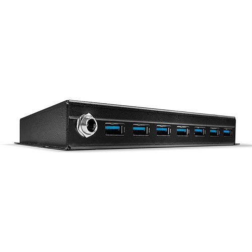 Lindy 7 Port USB 3.0 Metal Hub Black 43128 USB Hubs LY43128