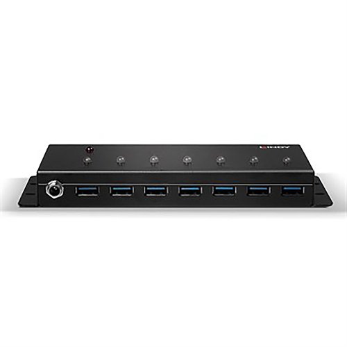 Lindy 7 Port USB 3.0 Metal Hub Black 43128