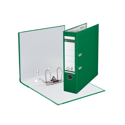 Leitz 180 Lever Arch File Poly 80mm A4 Green (Pack of 10) 10101055 | ACCO Brands