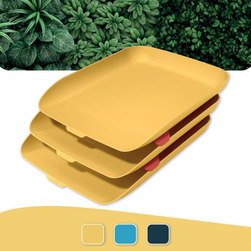 Leitz Cosy Letter Tray A4 Warm Yellow (Pack of 3) 53582019 Letter Trays LZ12625