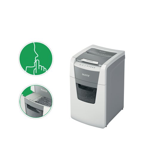 Leitz IQ Autofeed Office 150 Micro-Cut P-5 Shredder White 80141000