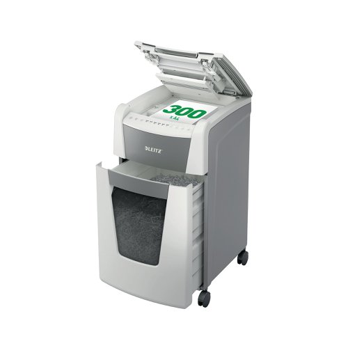 Leitz IQ Autofeed Office 300 Cross-Cut P-4 Shredder White 80151000