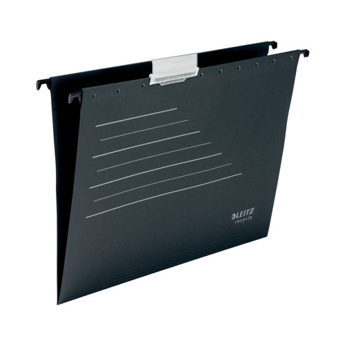 Leitz Alpha Recycle Suspension File A4 Black (Pack of 10) 19210095 | ACCO Brands