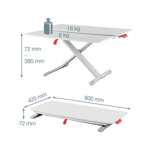 Leitz Ergo Cosy Standing Desk Converter with Sliding Tray 65320085