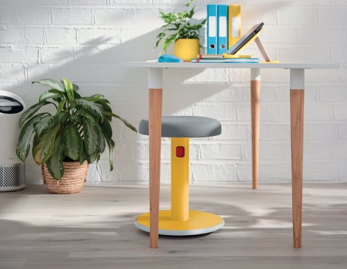 Leitz Ergo Cosy Active Sit/Stand Stool 370x370x690mm Warm Yellow 65180019