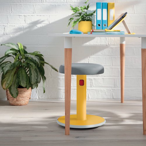 Leitz Ergo Cosy Active Sit/Stand Stool 370x370x690mm Warm Yellow 65180019