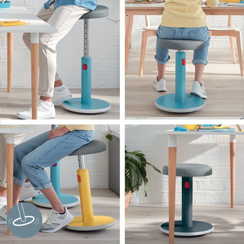 Leitz Ergo Cosy Active Sit/Stand Stool 370x370x690mm Warm Yellow 65180019