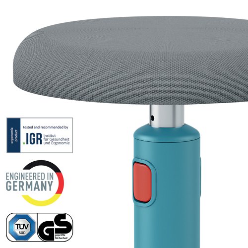 Leitz Ergo Cosy Active Sit/Stand Stool 370x370x690mm Calm Blue 65180061