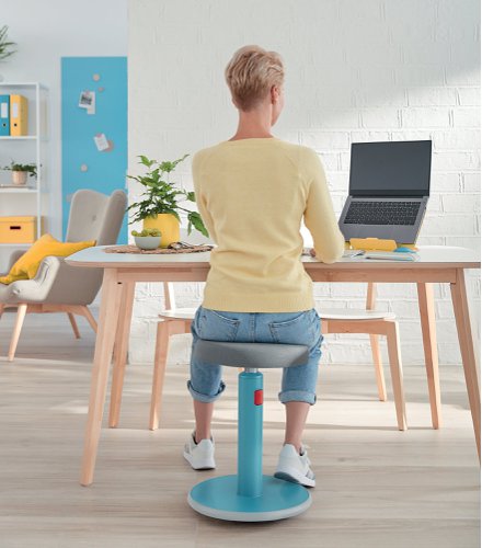 Leitz Ergo Cosy Active Sit/Stand Stool 370x370x690mm Calm Blue 65180061