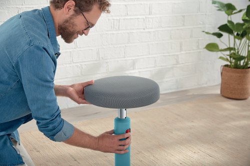 Leitz Ergo Cosy Active Sit/Stand Stool 370x370x690mm Calm Blue 65180061