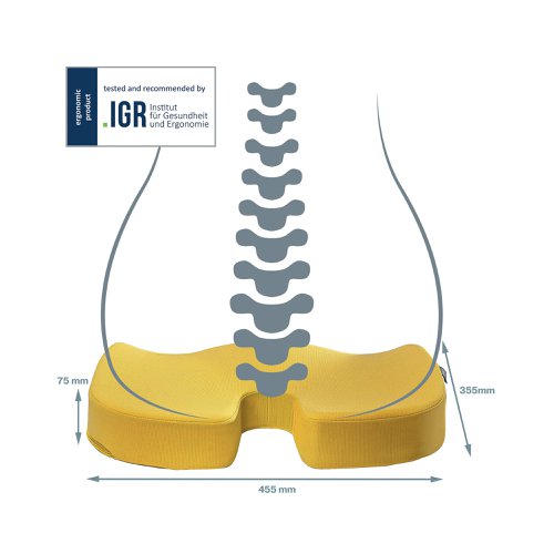 Leitz Ergo Cosy Seat Cushion 355x455x75mm Warm Yellow 52840019 | ACCO Brands