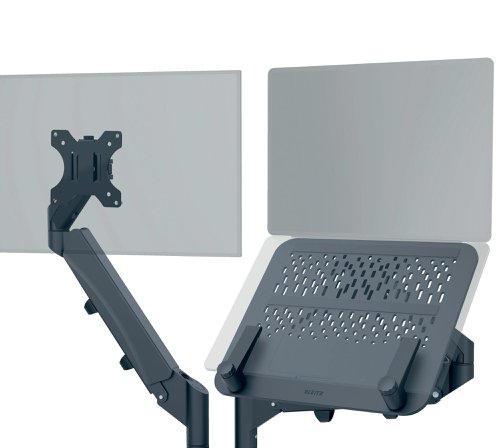 Leitz Ergo Dual Monitor and Laptop Arm Dark Grey 65380089 | ACCO Brands