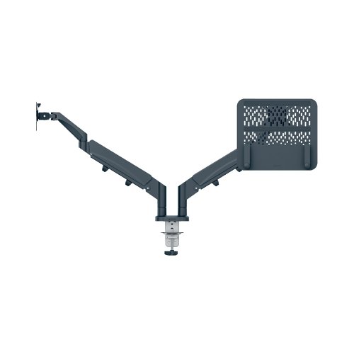 Leitz Ergo Dual Monitor and Laptop Arm Dark Grey 65380089 | ACCO Brands