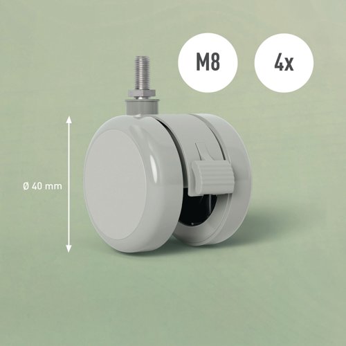 Leitz Castor Wheels for Ergo Small Electric Sit Standing Desk 53740085