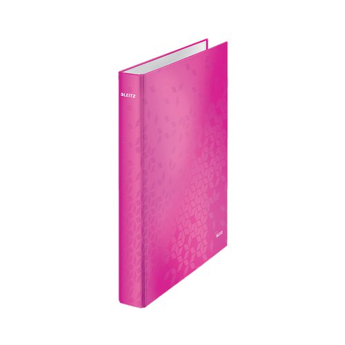 Leitz WOW Ring Binder 2 D-Ring 25mm A4 Pink (Pack of 10) 42410023