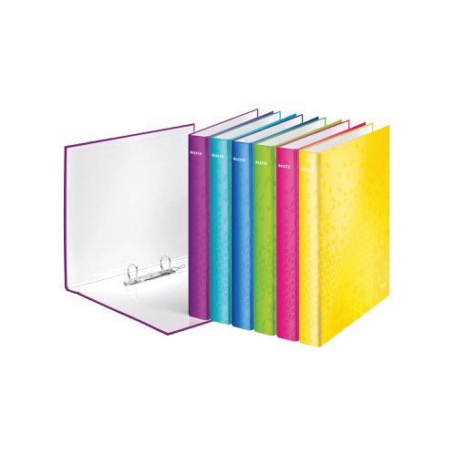 Leitz Wow 2 D-Ring Binder 25mm A4 + Assorted (Pack of 10) 42412099