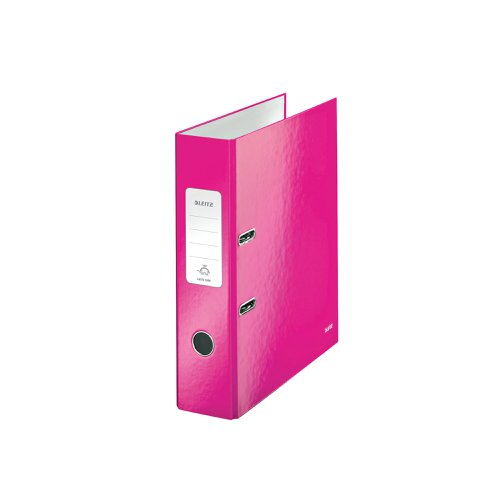 Leitz Wow 180 Lever Arch File 80mm A4 Pink (Pack of 10) 10050023 | ACCO Brands