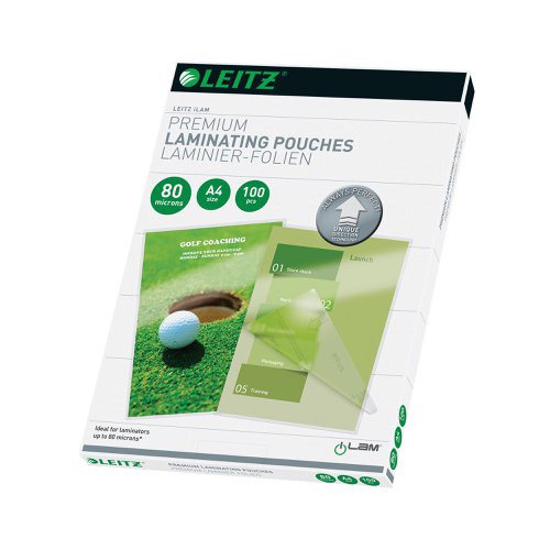 A4 Leitz iLAM Premium Laminating Pouch 160 Micron (Pack of 100) 74780000.  160 micron  in total ( 2 x 80 micron )