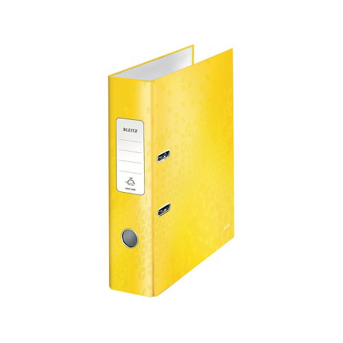 Leitz 180 WOW Lever Arch File A4 80mm Yellow (10 Pack) 10050016