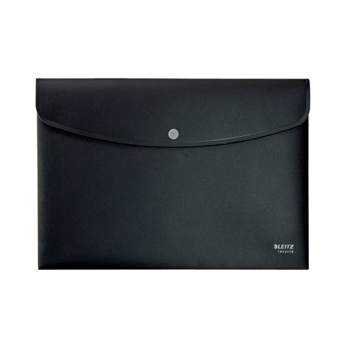 Leitz Recycle Document Wallet Plastic A4 Black (Pack of 10) 46780095