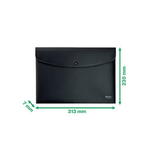 Leitz Recycle Document Wallet Plastic A4 Black (Pack of 10) 46780095 | LZ60892 | ACCO Brands