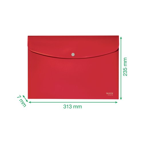 Leitz Recycle Document Wallet Plastic A4 Red (Pack of 10) 46780025 | LZ61100 | ACCO Brands