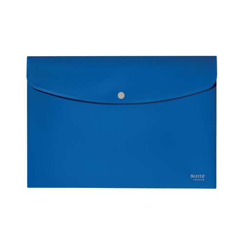 Leitz Recycle Document Wallet Plastic A4 Blue (Pack of 10) 46780035 | LZ61101 | ACCO Brands