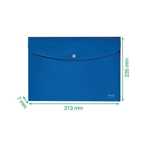 Leitz Recycle Document Wallet Plastic A4 Blue (Pack of 10) 46780035 | LZ61101 | ACCO Brands